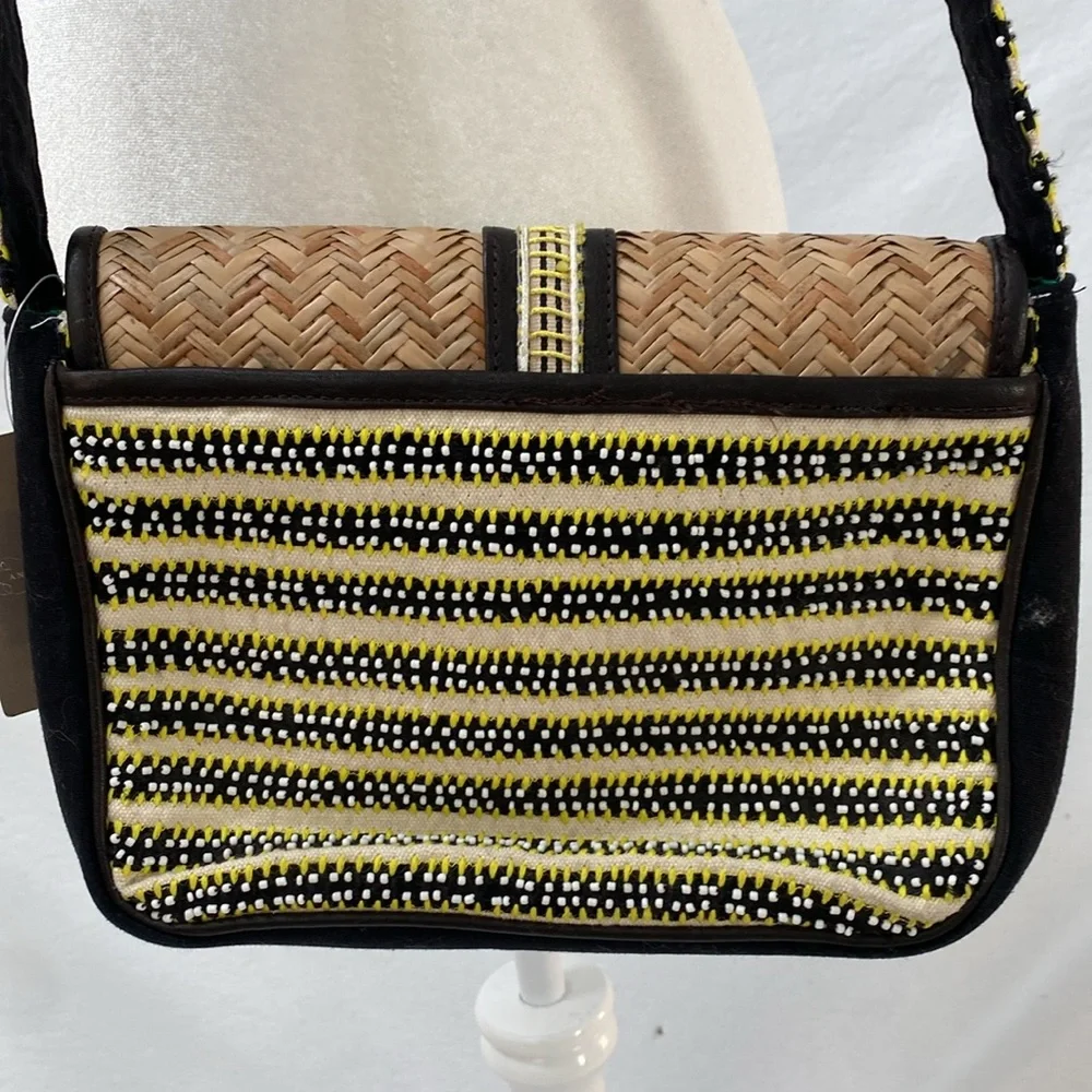 Anthropologie Woven & Beaded Shoulder Bag - Picture 3 of 14